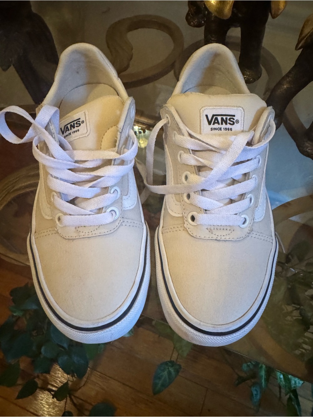 Vans White Low-Top Canvas Sneakers